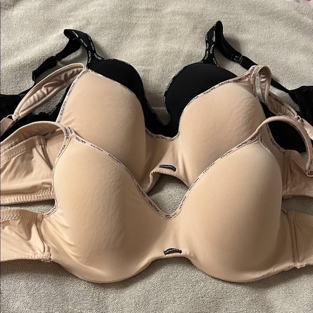 Nautica Black and Rose Underwire Bras Set
